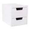 Weston Stackable Wooden Storage Boxes With Drawers, Office Desktop Organizers, Set Of 2, 5.25" X 7"