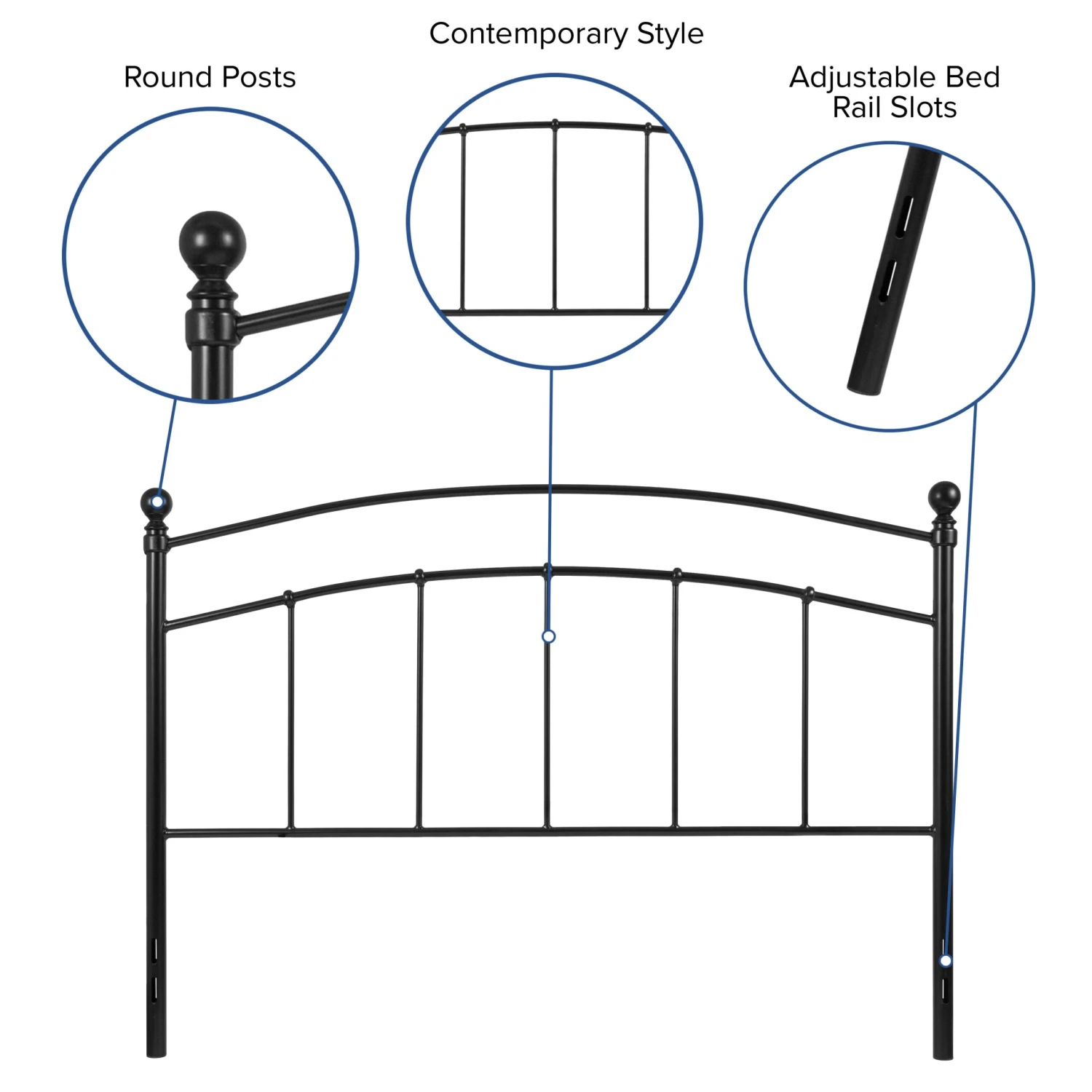 Flash Woodstock Decorative Metal Headboard - Image 16