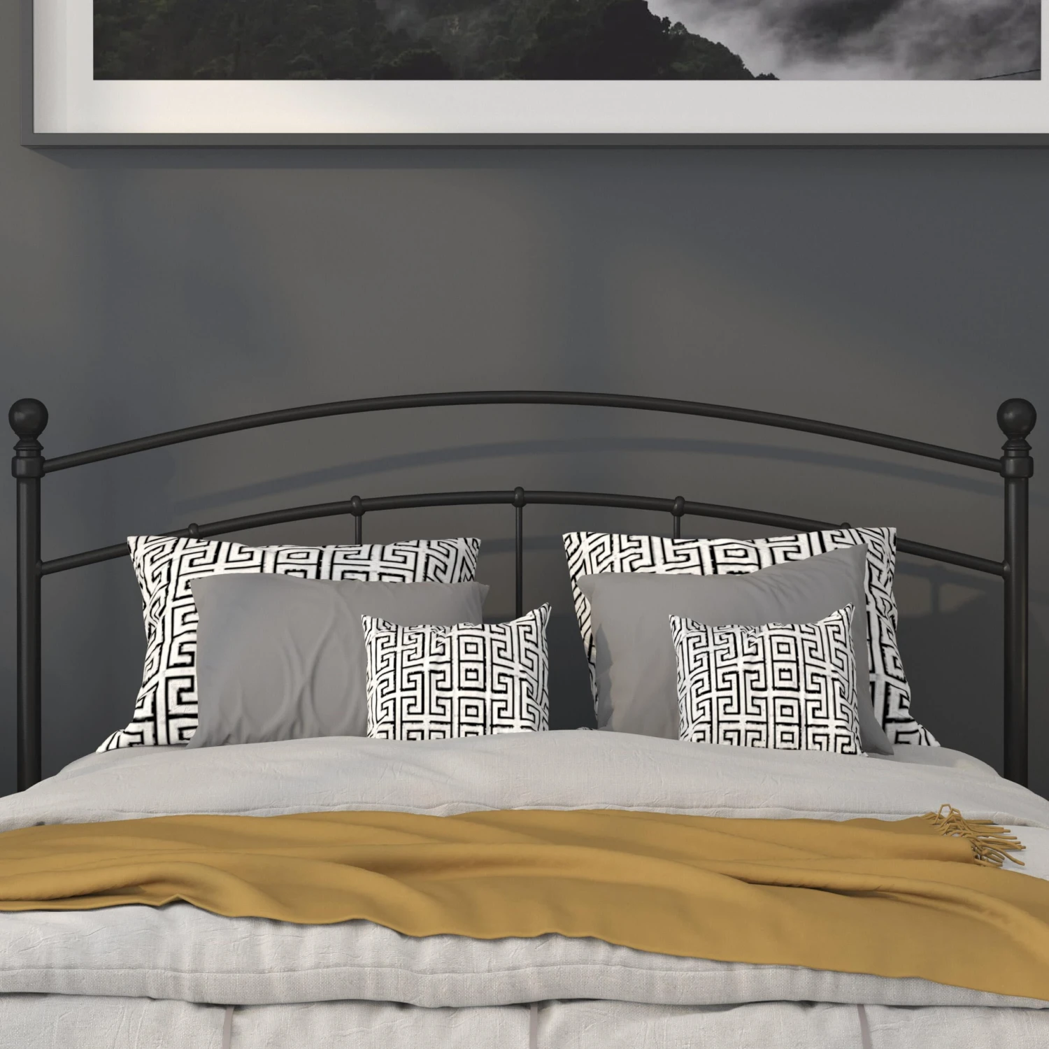 Flash Woodstock Decorative Metal Headboard - Image 18