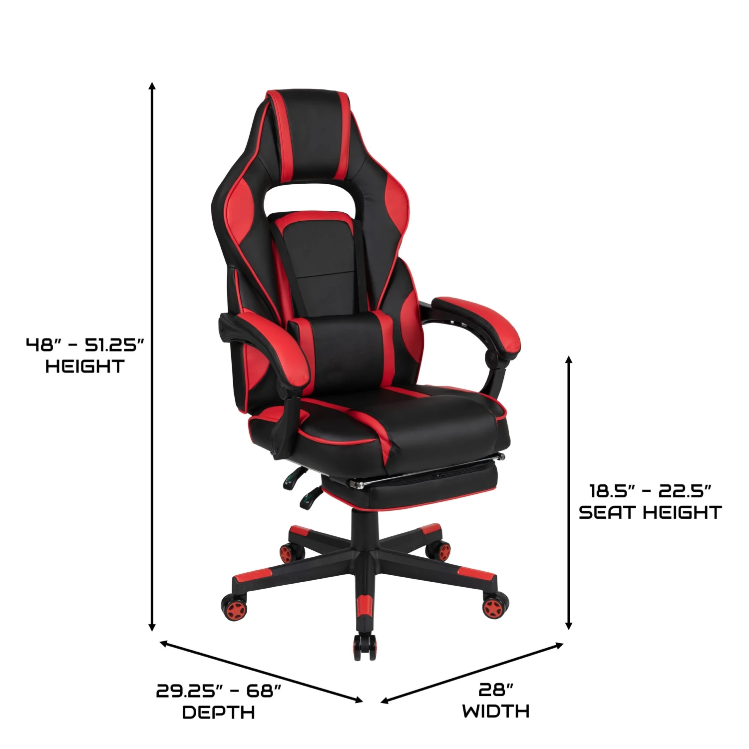 Zulu Gaming Desk And Chair Set, Ergonomic Gaming Chair With USB Massage, Slide-Out Footrest, And Detachable Headrest Pillow - Image 6